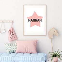 Personalized Star Print - Nursery Decor, Childs Bedroom Wall Art - thumbnail 3