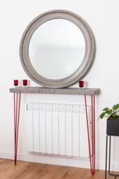 Grey Rustic Wood Console Table With Hairpin Legs, Straight Edge, Rustic Hallway Table, Entryway