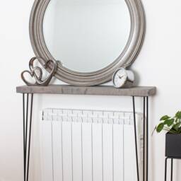 Grey Rustic Wood Console Table With Hairpin Legs, Straight Edge, Rustic Hallway Table, Entryway - thumbnail 2