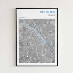 Warsaw Travel Map Poster in Different Colors & Sizes - Poland Travel Wall Art - thumbnail 2