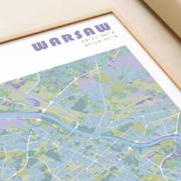 Warsaw Travel Map Poster in Different Colors & Sizes - Poland Travel Wall Art - thumbnail 3