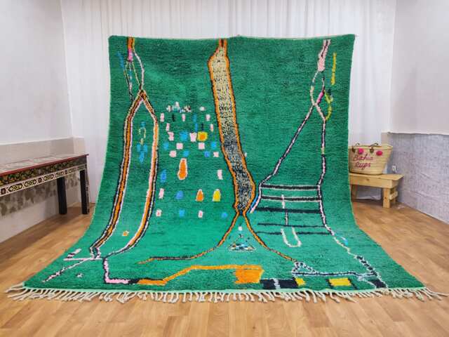 Custom Boujad Rug, Handmade Moroccan Wool Carpet, Abstract Bohemian Rug - image 1