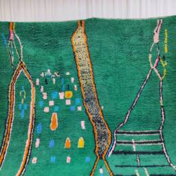 Custom Boujad Rug, Handmade Moroccan Wool Carpet, Abstract Bohemian Rug - thumbnail 2