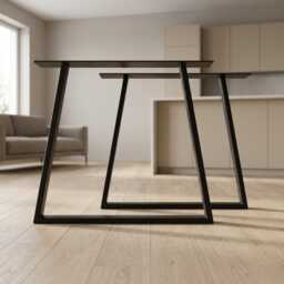 Metal Table Legs Set Of 2 - Strong Minimal Industrial Design For Desk Dining - thumbnail 2