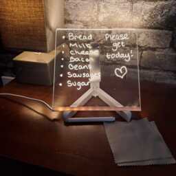 Illuminated Note Board For Home D??cor, Customisable 3D Led Message With Pen, Acrylic Dry Erase Light & Stand - thumbnail 1