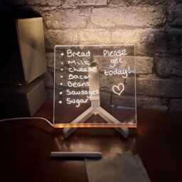 Illuminated Note Board For Home D??cor, Customisable 3D Led Message With Pen, Acrylic Dry Erase Light & Stand - thumbnail 3