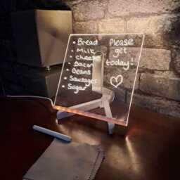Illuminated Note Board For Home D??cor, Customisable 3D Led Message With Pen, Acrylic Dry Erase Light & Stand - thumbnail 2
