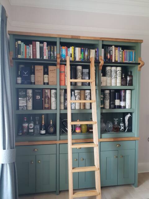Bookcase, Library With Rail & Oak Ladder, The Edinburgh - image 1