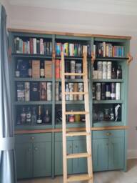 Bookcase, Library With Rail & Oak Ladder, The Edinburgh - thumbnail 1