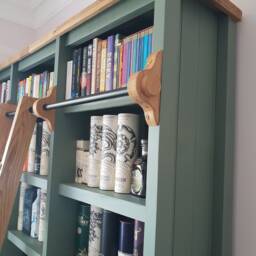 Bookcase, Library With Rail & Oak Ladder, The Edinburgh - thumbnail 2