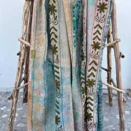 Traditional Indian Cotton Kantha Quilt - Elegant Suzani Embroidered Blanket For Sofa, Bedding, & Home Decoration - thumbnail 3