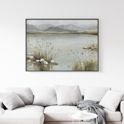Neutral Lake Landscape Poster, Botanical Wall Art, Paper Print - thumbnail 3