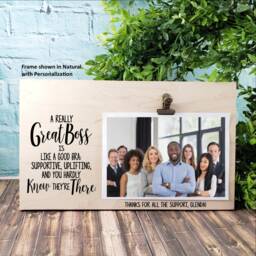 Gift For Boss, A Great Boss Is Like A Bra Personalized Picture Frame, Going Away Gift, Lady Birthday Employees, Bosses Day - thumbnail 1