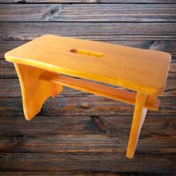 Lemon Small Wooden Stool - Yellow Kids Shoe Changing Seat Foot Step Rest Chair Rustic Plant Side Table Solid Pine Other Colours Available - thumbnail 2