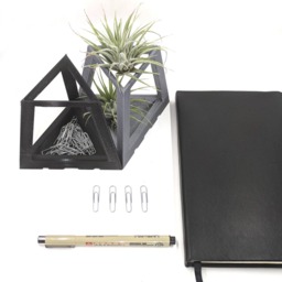 Modern Minimalist Air Plant Tower Holder, Geometric Planter, 3D Printed Planter For Your Desktop Zen Garden, Desk - thumbnail 3