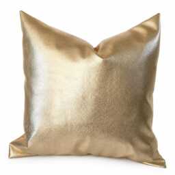 Gold Faux Leather Pillow Covers, Metallic Cushion, Gold Decorative For Couch, Throw Pillow, Faux Cover - thumbnail 2