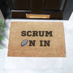 Scrum On in Coir Doormat Rugby Welcome Mat - 60cm X 40cm - thumbnail 1