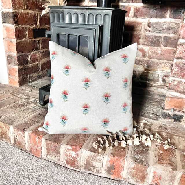 1581. Highland Thistle Linen Look 100% Cotton Cushion Cover - image 1