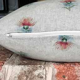 1581. Highland Thistle Linen Look 100% Cotton Cushion Cover - thumbnail 2