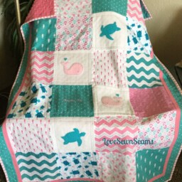 Seaside Quilt/Sea Turtle Baby Quilt/Coastal Quilt/Sea Quilt - thumbnail 3