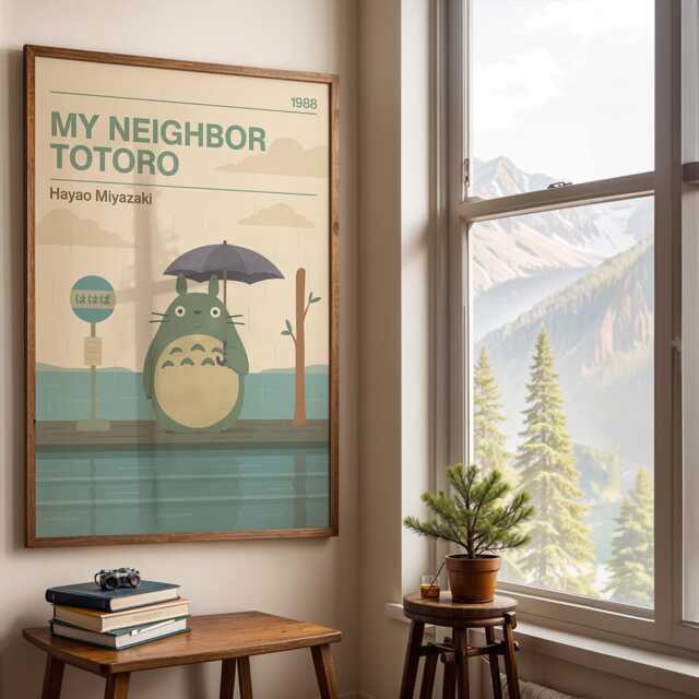 Miyazaki Minimal Art Posters - Ghibli Prints Framed, Unframed, Canvas - image 1