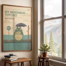 Miyazaki Minimal Art Posters - Ghibli Prints Framed, Unframed, Canvas - thumbnail 1