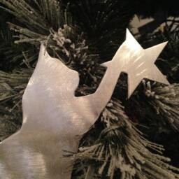 Kitty Cat, Cat Christmas Tree Topper, Wreath Decor, Holiday Decoration, Aluminum - thumbnail 4