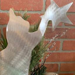 Kitty Cat, Cat Christmas Tree Topper, Wreath Decor, Holiday Decoration, Aluminum - thumbnail 2