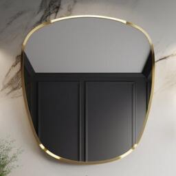 Asymmetrical Gold Frame Mirror Modern Home Decor, Irregular Bathroom & Vanity Mirror - thumbnail 3