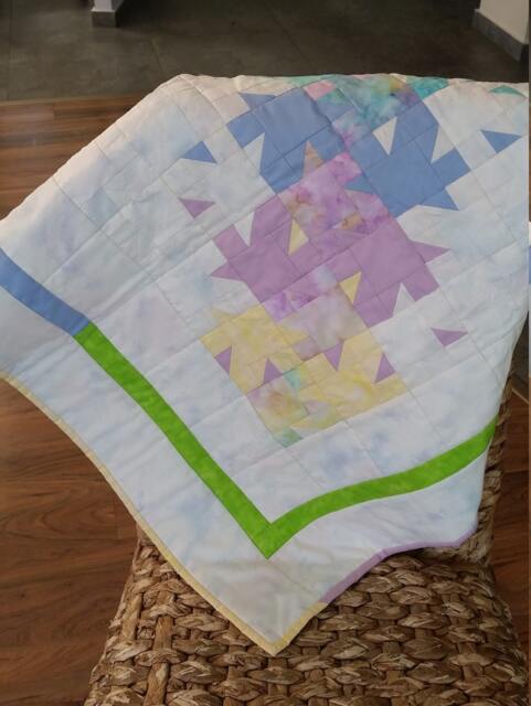 Pastel Baby Quilt, Baby Floor Soft Blanket, Modern Wall Hanging Crib Quilt For A Girl - image 1