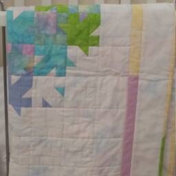 Pastel Baby Quilt, Baby Floor Soft Blanket, Modern Wall Hanging Crib Quilt For A Girl - thumbnail 3