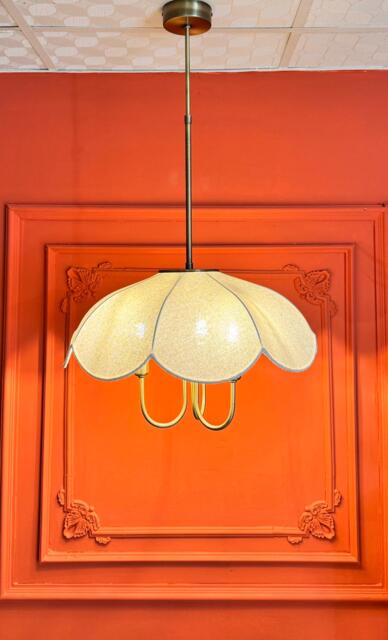 French Style Linen Flower Chandelier, Retro Umbrella Chandelier - image 1