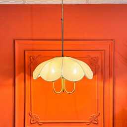 French Style Linen Flower Chandelier, Retro Umbrella Chandelier - thumbnail 3