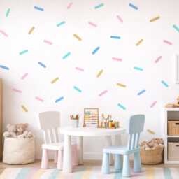 Sprinkle Wall Decals - Confetti Vinyl Stickers Peel & Stick Nursery Decor Modern Kids Room Set Of 144 - thumbnail 2