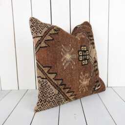 16x16 Vintage Turkish Kilim Pillow Bohemian Cushion Cover - thumbnail 2