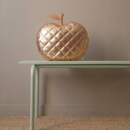 Apple Cushion For Children, Decoration, Handmade, Made in France, Designer, Quilted Fabric - thumbnail 2