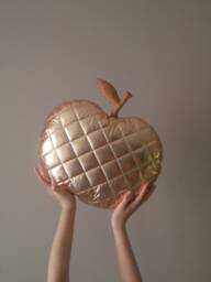 Apple Cushion For Children, Decoration, Handmade, Made in France, Designer, Quilted Fabric - thumbnail 1