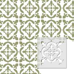 Wall Moroccan Reusable Tile Stencil T0063 For Decor Furniture Floor Craft - thumbnail 3
