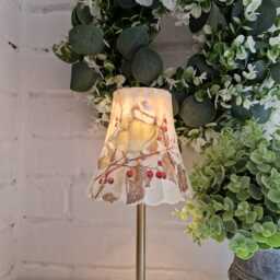 Cordless Touch Lamp. Beautiful Bluebird & Floral Usb Rechargeable Table Lamp.hand Decorated - thumbnail 3