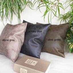 Triangle Panel Lumbar Pillow Cover, Camel Faux Leather Accent, Beige Linen Cushion, Modern Sofa Decor - thumbnail 4