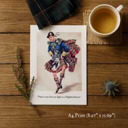 Highland Dancer A4 Art Print Scotland Wall Tartan Kilt Home Decor Scottish Gift - thumbnail 3