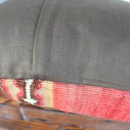 50cm Vintage Kilim Cushion Cover Handwoven - Rustic Faded Red Brpwn Yellow White - thumbnail 4