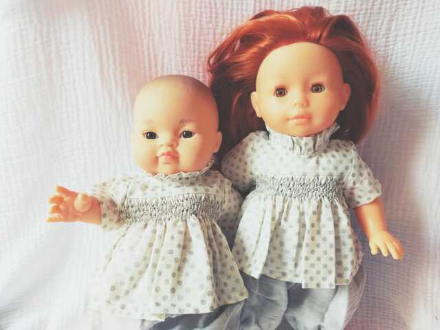 Melodies De Pois Enchanted Blouse With Silver Smocking For Dolls From 34 To 36 cm - image 1