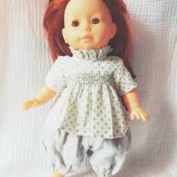 Melodies De Pois Enchanted Blouse With Silver Smocking For Dolls From 34 To 36 cm - thumbnail 3