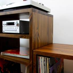 Solid Wood Record Player Stand Vinyl Storage Furniture Hifi Rack - thumbnail 3