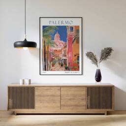 Palermo Travel Poster, Print, Italy Art Gift, Wall Art, Decor - thumbnail 3
