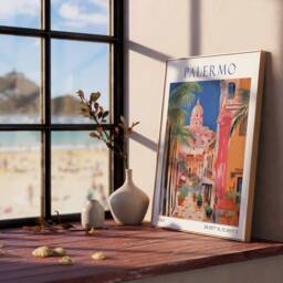 Palermo Travel Poster, Print, Italy Art Gift, Wall Art, Decor - thumbnail 2