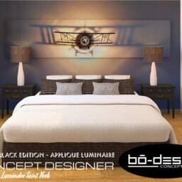 Biplane, Lighting Wall, Airplane Light, 70/80/100 cm, 110 Volts, Black, Lighting Designer, Lighting Design, Aircraft Light, Stampe, Pitts, Aviation - thumbnail 2