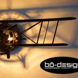 Biplane, Lighting Wall, Airplane Light, 70/80/100 cm, 110 Volts, Black, Lighting Designer, Lighting Design, Aircraft Light, Stampe, Pitts, Aviation - thumbnail 3