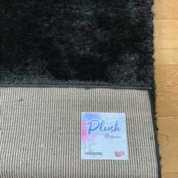 New Plush Black Thick Silky Soft Shag Pile Rug Modern Luxurious High Quality Mats - thumbnail 2